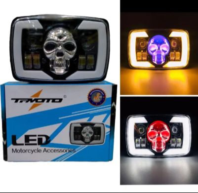 Skull Projector Headlight for 70CC & 125CC Bikes (Original & Waterproof)