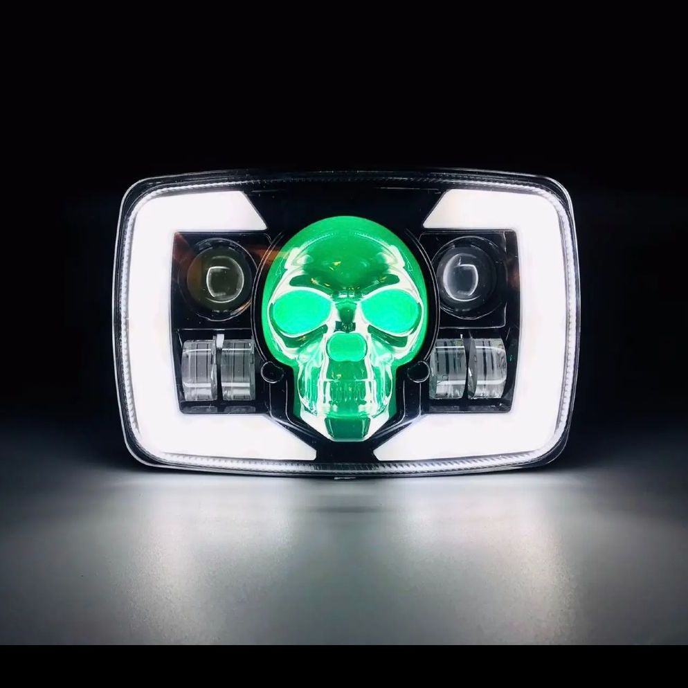 Skull Projector Headlight for 70CC & 125CC Bikes (Original & Waterproof)
