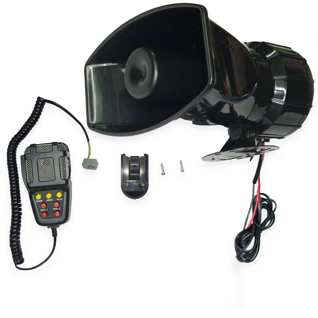 100W Police Siren Horn with Mic - | (7 Tone, Waterproof)