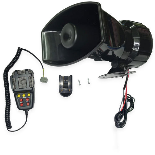 100W Police Siren Horn with Mic For Cars - | (7 Tone, Waterproof, Imported )