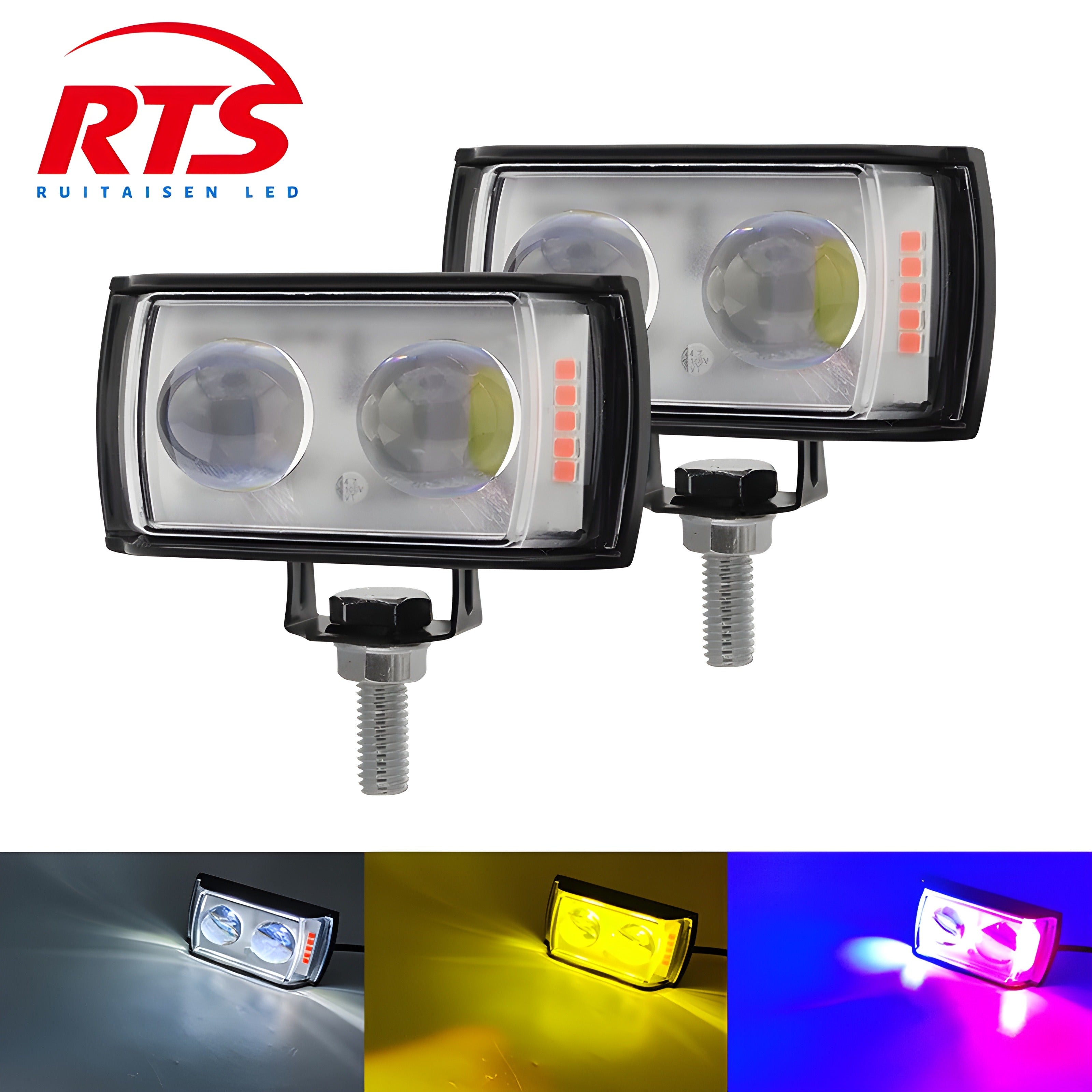 2 pcs Dolphin 2 Lens Led Light For CD70 & CG125 Bikes