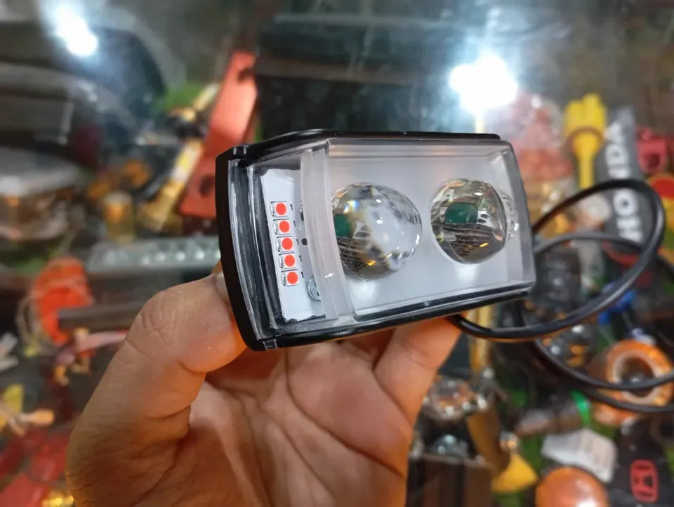 2 pcs Dolphin 2 Lens Led Light For CD70 & CG125 Bikes